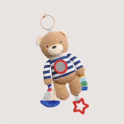 Plush teddy bear hanging stroller toy