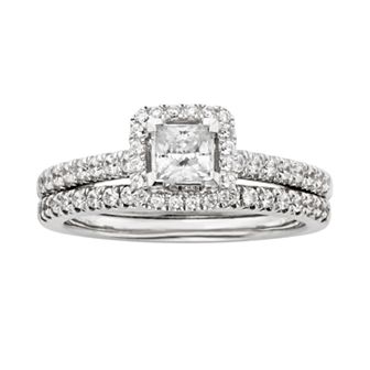 The Regal Collection IGL Certified Diamond Frame Engagement Ring Set in 14k White Gold (1 ct T.W.)