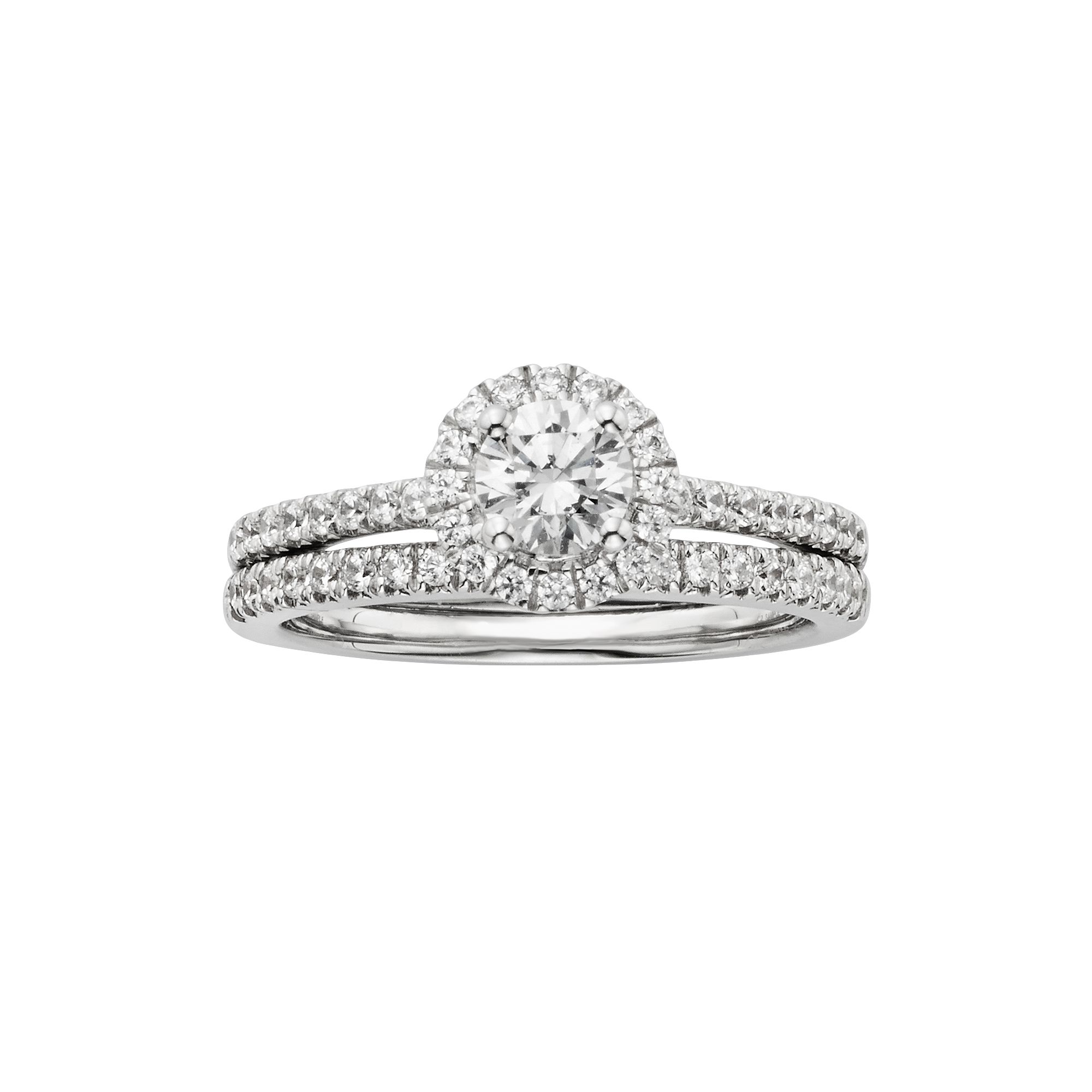 The Regal Collection IGL Certified Diamond Engagement Ring Set in 14k White