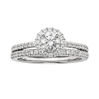 The Regal Collection IGL Certified Diamond Engagement Ring Set in 14k White Gold (1 ct T.W.)