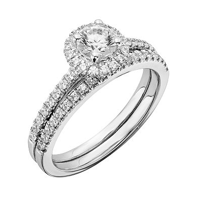 IGL Certified Diamond Engagement Ring Set in 14k White Gold (1 ct. T.W.)