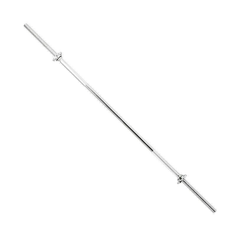 Sunny Health & Fitness Threaded Solid 60  Chrome Exercise Barbell Bar w/ 1  Barbell Diameter  Olympic Weight Lifting Bar  STBB-60
