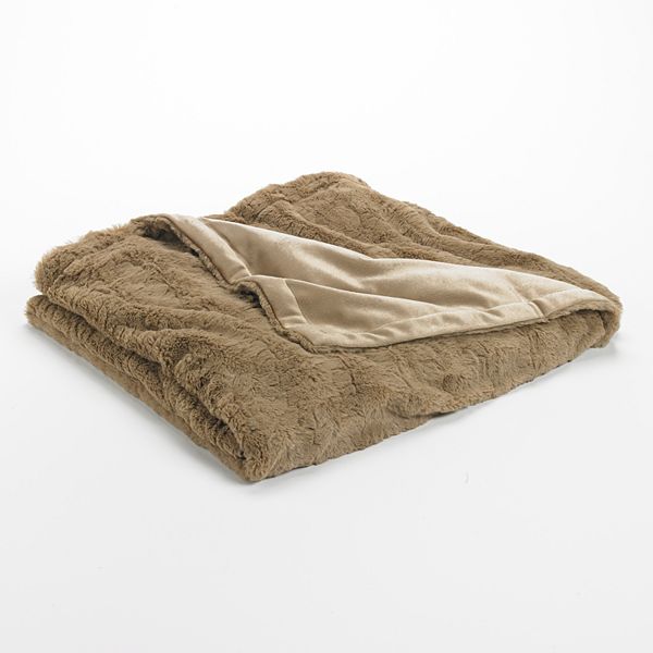 Jennifer Lopez Solid Faux Fur Throw