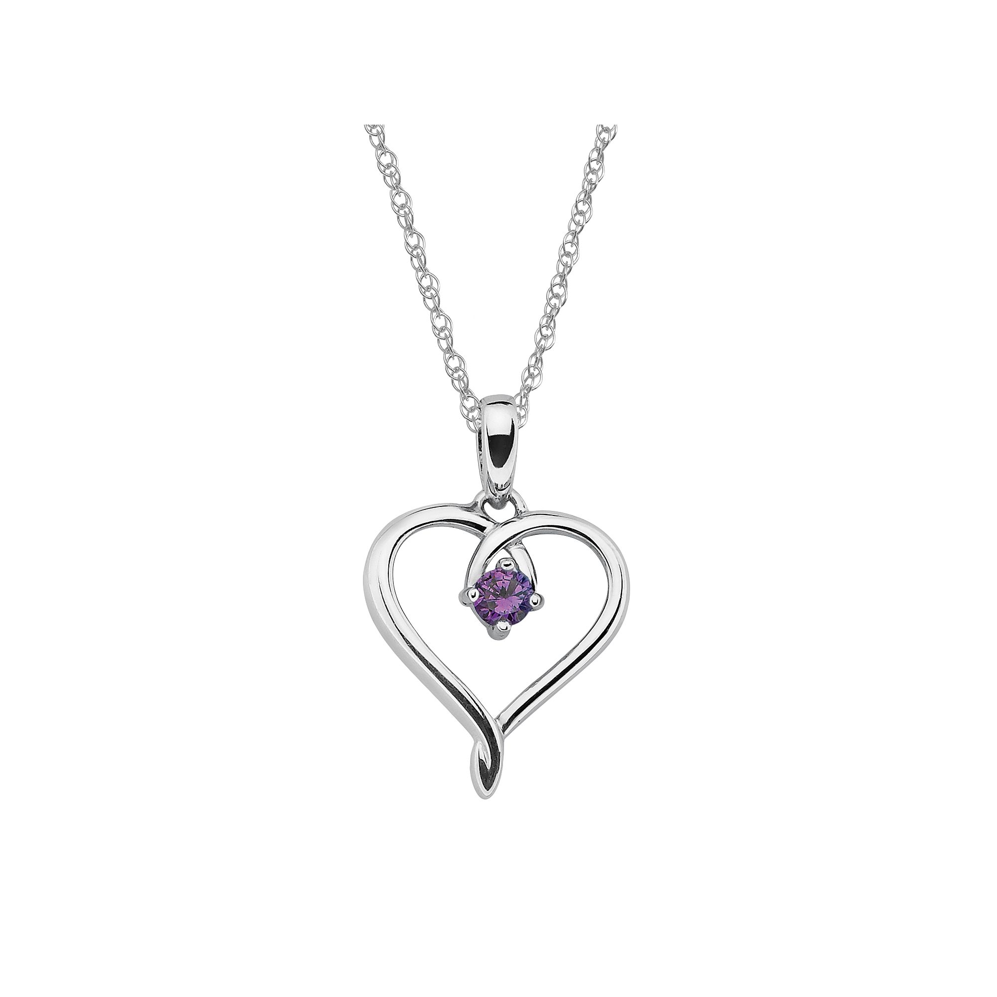 Boston Bay Diamonds Sterling Silver Amethyst Openwork Heart Pendant, Women