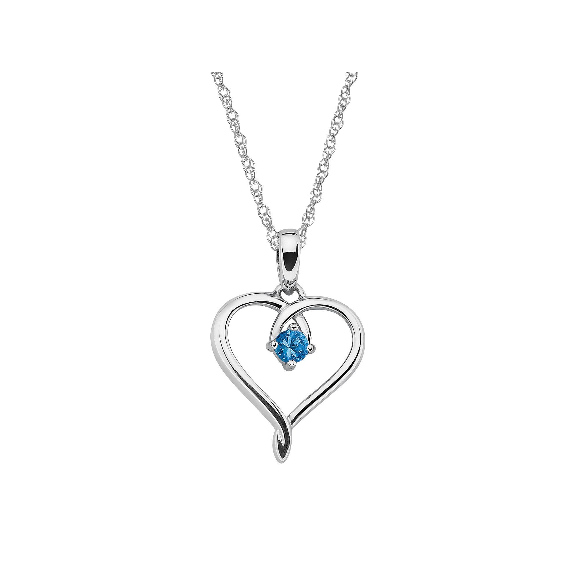 Boston Bay Diamonds Sterling Silver Blue Topaz Openwork Heart Pendant, Wom