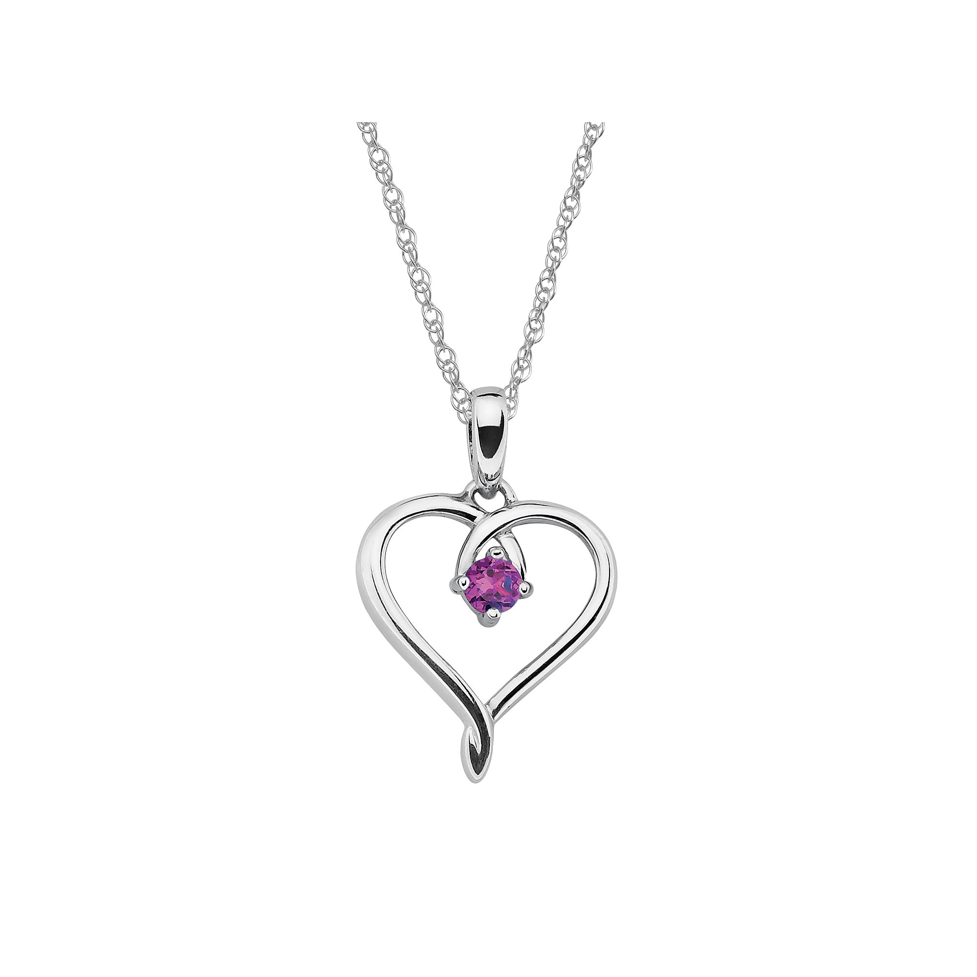 Boston Bay Diamonds Sterling Silver Lab-Created Alexandrite Openwork Heart