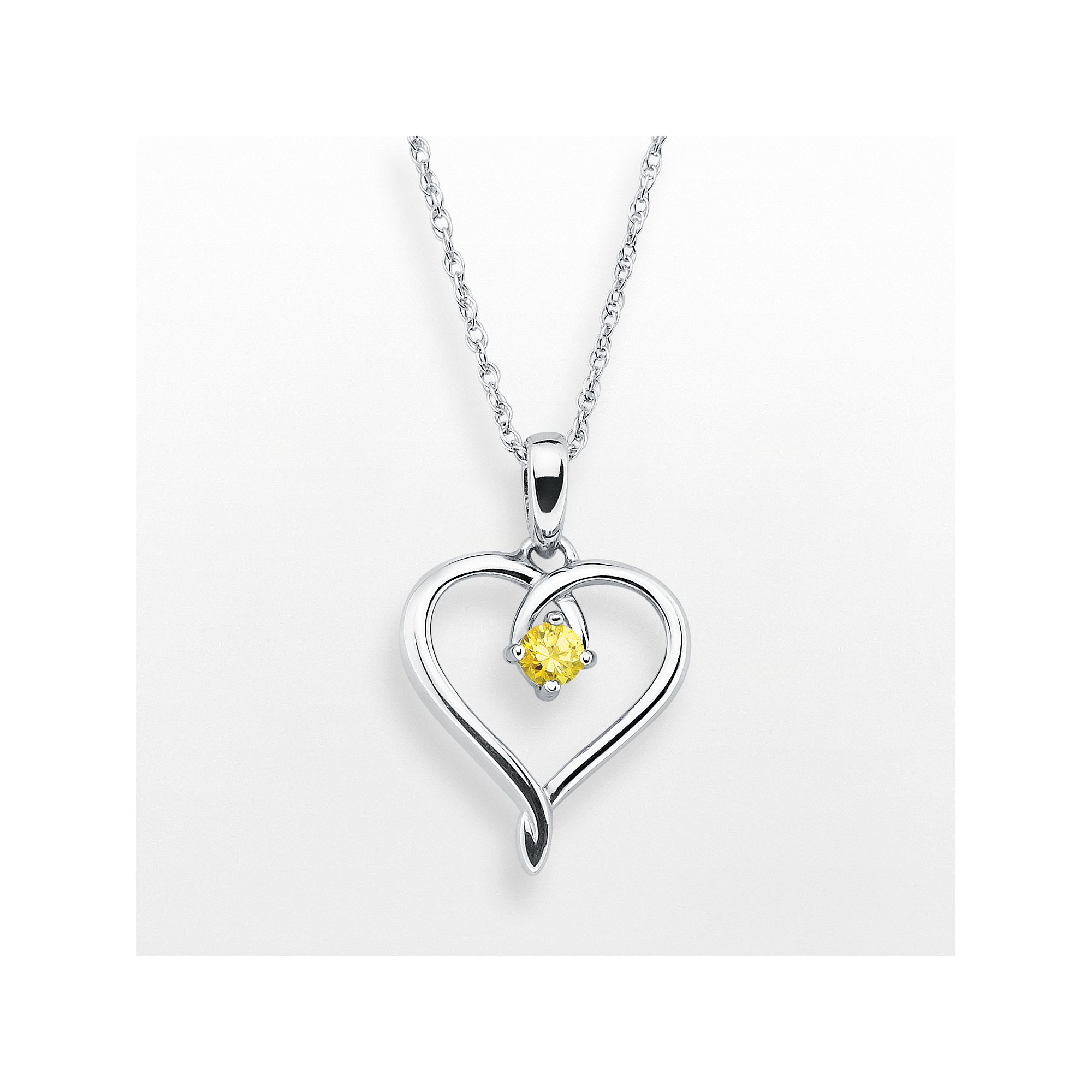 Boston Bay Diamonds Sterling Silver Citrine Openwork Heart Pendant, Women