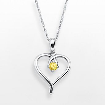 Boston Bay Diamonds Sterling Silver Citrine Openwork Heart Pendant