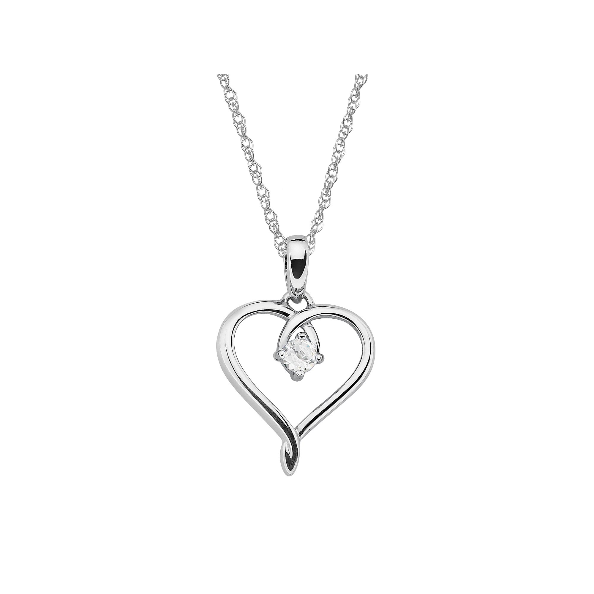 Boston Bay Diamonds Sterling Silver Lab-Created White Sapphire Openwork He