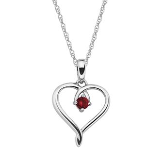 Boston Bay Diamonds Sterling Silver Garnet Openwork Heart Pendant