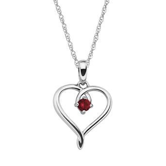 Boston Bay Diamonds Sterling Silver Garnet Openwork Heart Pendant