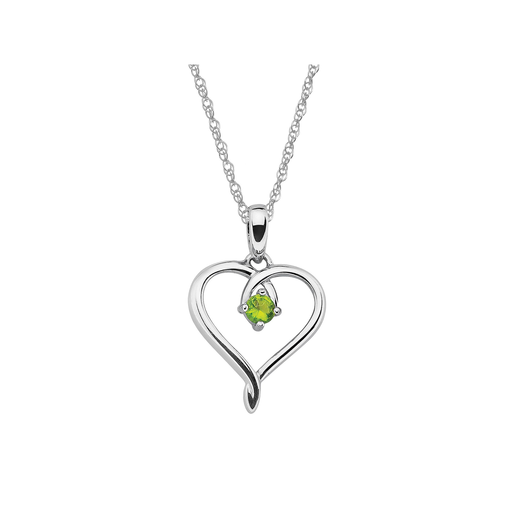 Boston Bay Diamonds Sterling Silver Peridot Openwork Heart Pendant, Women