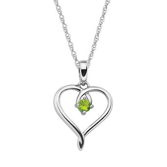 Boston Bay Diamonds Sterling Silver Peridot Openwork Heart Pendant
