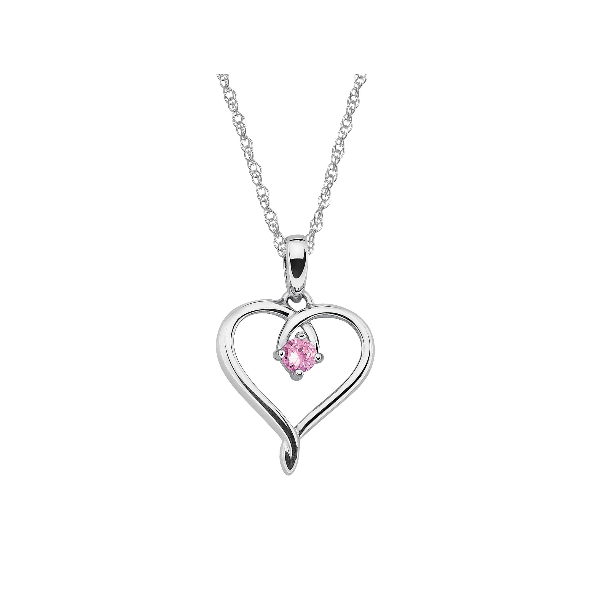Boston Bay Diamonds Sterling Silver Pink Tourmaline Openwork Heart Pendant