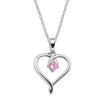 Boston Bay Diamonds Sterling Silver Pink Tourmaline Openwork Heart Pendant