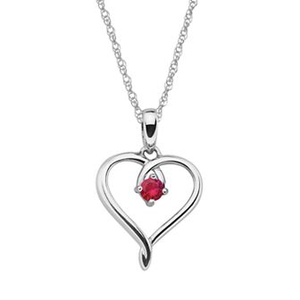Boston Bay Diamonds Sterling Silver Ruby Openwork Heart Pendant