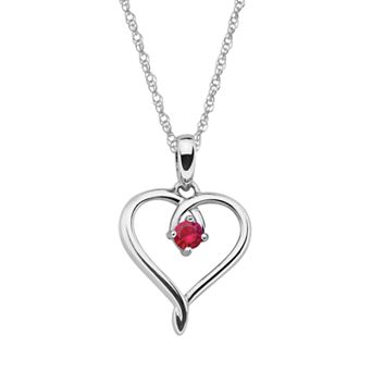 Boston Bay Diamonds Sterling Silver Ruby Openwork Heart Pendant