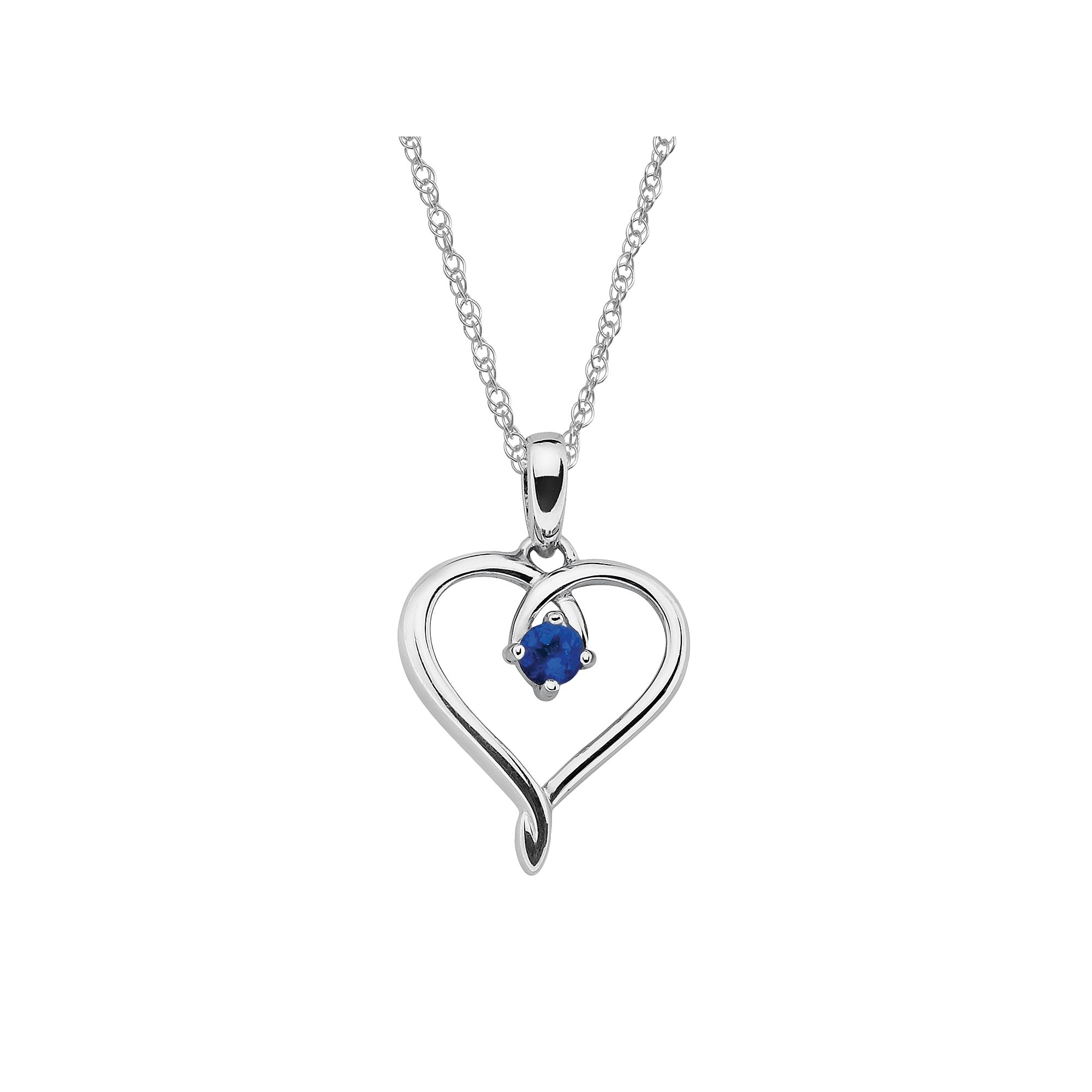 Boston Bay Diamonds Sterling Silver Sapphire Openwork Heart Pendant, Women