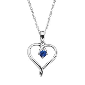Boston Bay Diamonds Sterling Silver Sapphire Openwork Heart Pendant