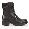 sonoma goods for life spotted women's high heel combat boots