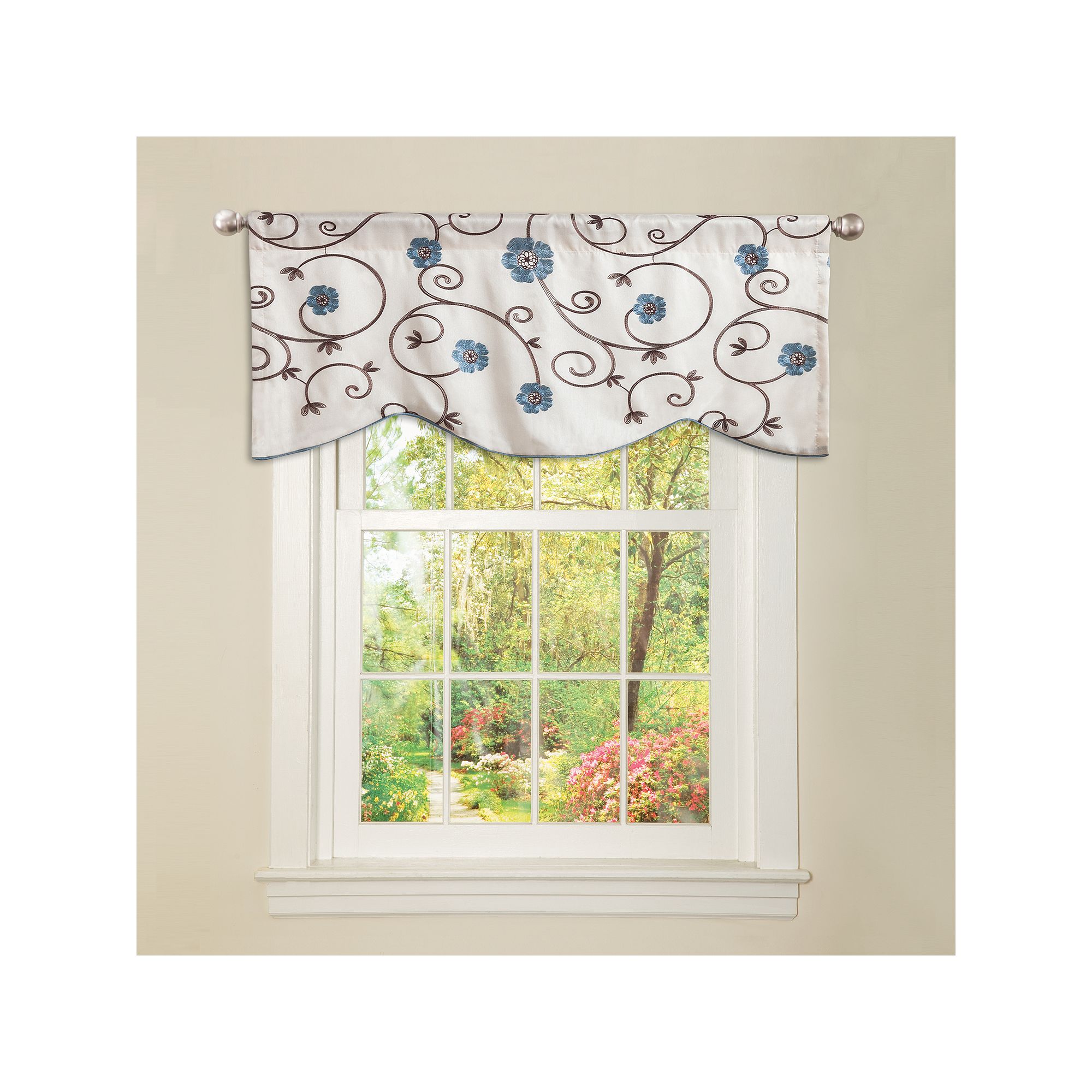Lush Decor Royal Garden Window Valance - 42 x 18, Blue