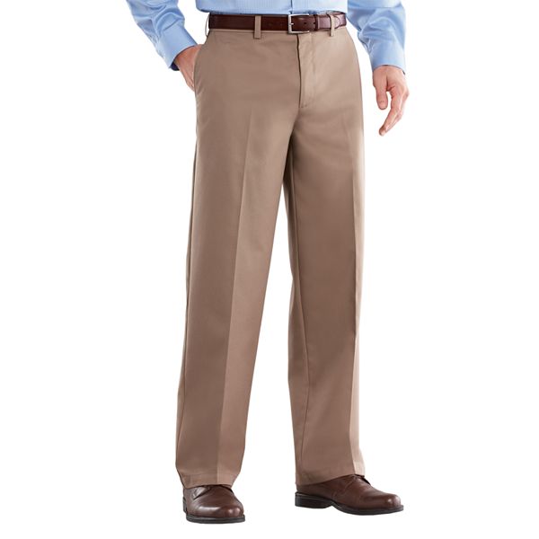 Big & Tall Croft & Barrow® BackElastic Khaki EasyCare FlatFront Pants