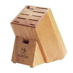 Juvale Bamboo Knife Block with Bristles, Natural Wood Universal Knives  Stand Holder for Home Kitchen, Restaurant, 4x4x9 Inches