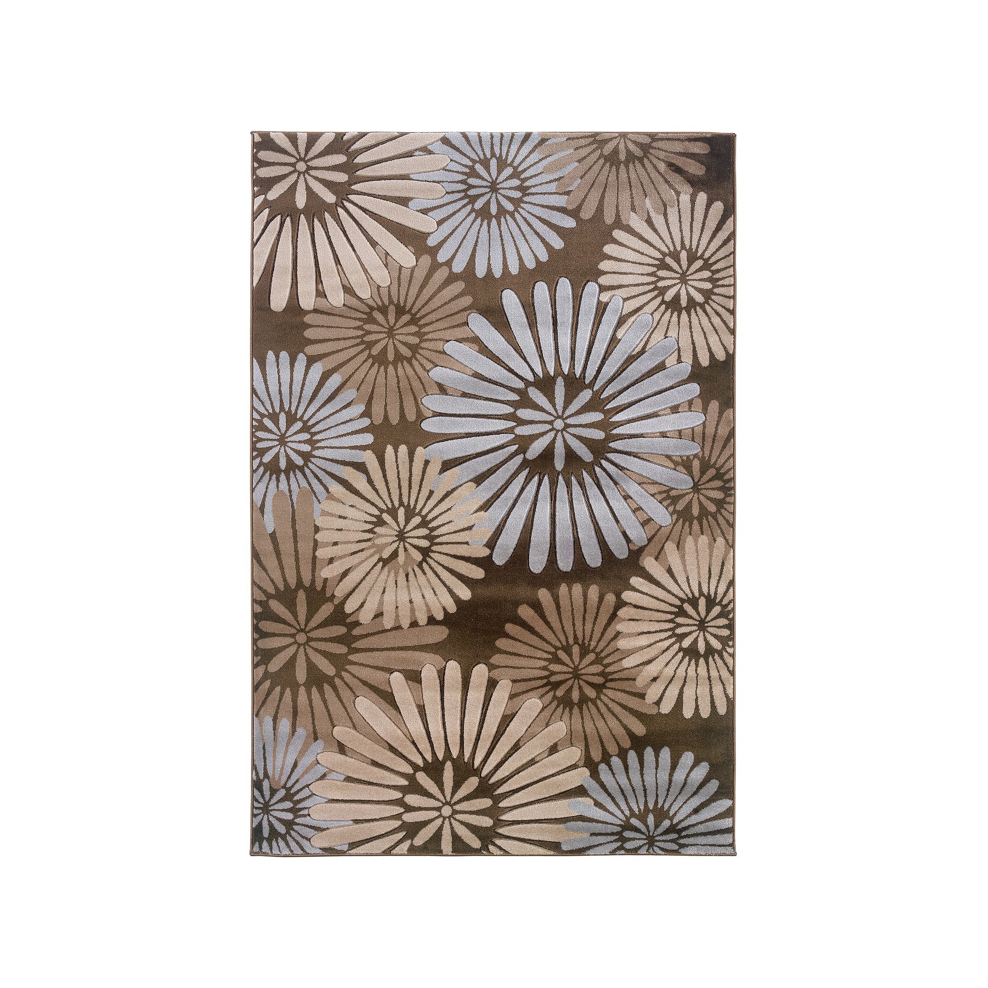 Linon Milan Floral Rug, Brown
