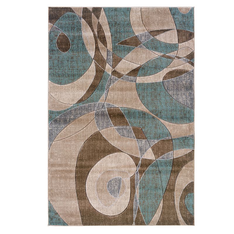 Linon Milan Abstract Rug, Brown, 8X10 Ft