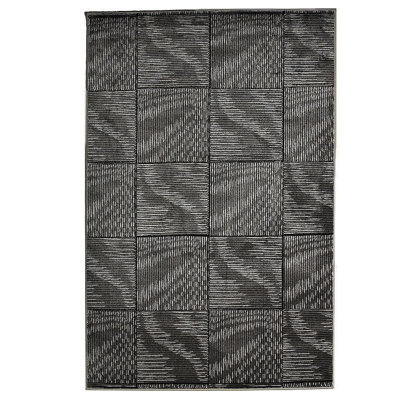 Linon Milan Marcel Area Rug, Black, 8X10 Ft