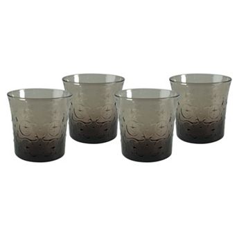 Artland Echo Smoke 4 pc Double Old-Fashioned Glass Set
