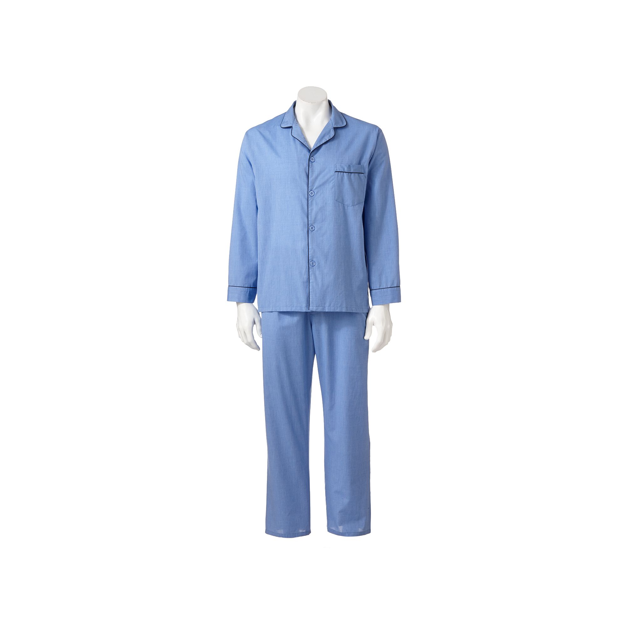 Big & Tall Hanes® Classics Pajama Set, Mens, Size: Large Tall, Solid Blue