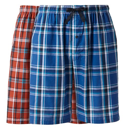 Big & Tall Hanes Classics 2-pack Plaid Woven Jams Sleep Shorts