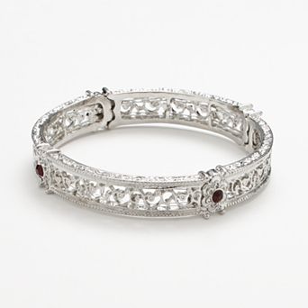 1928 Simulated Crystal Scroll Stretch Bracelet