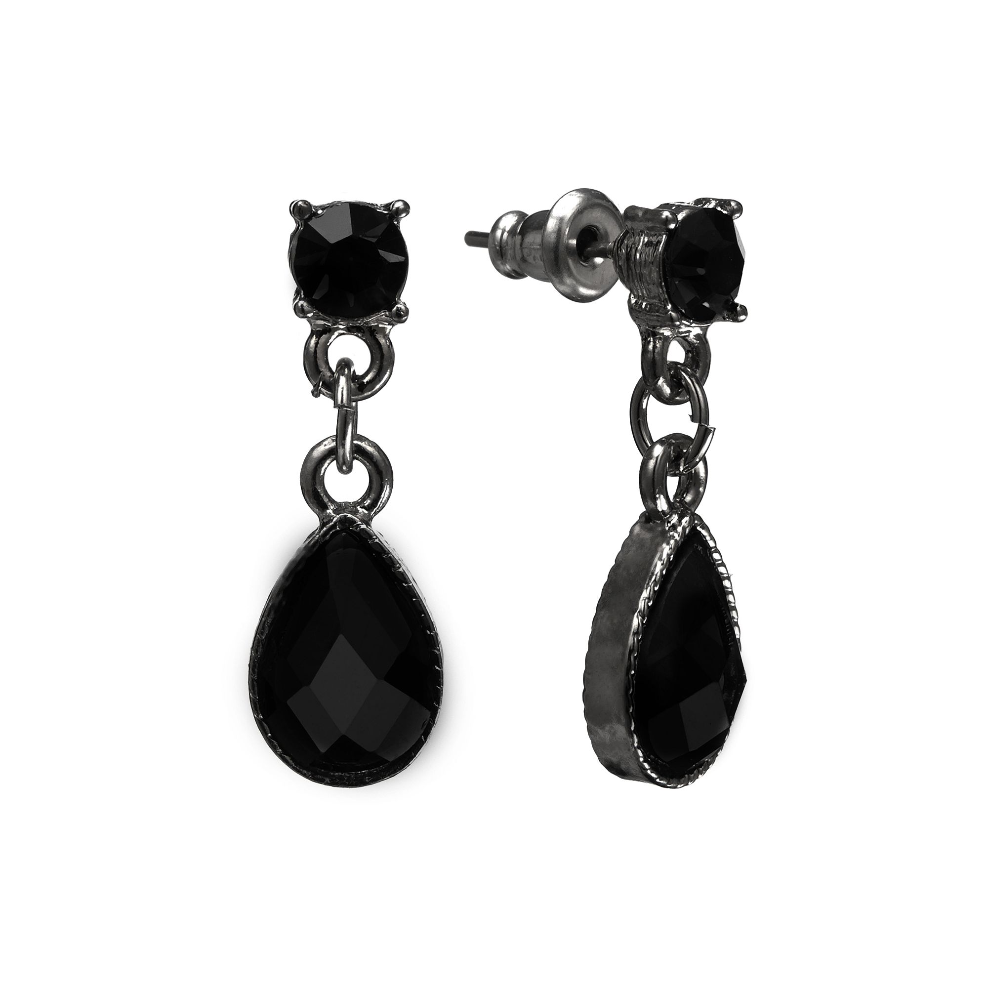 1928 Drop Earrings, Womens, Tone Black
