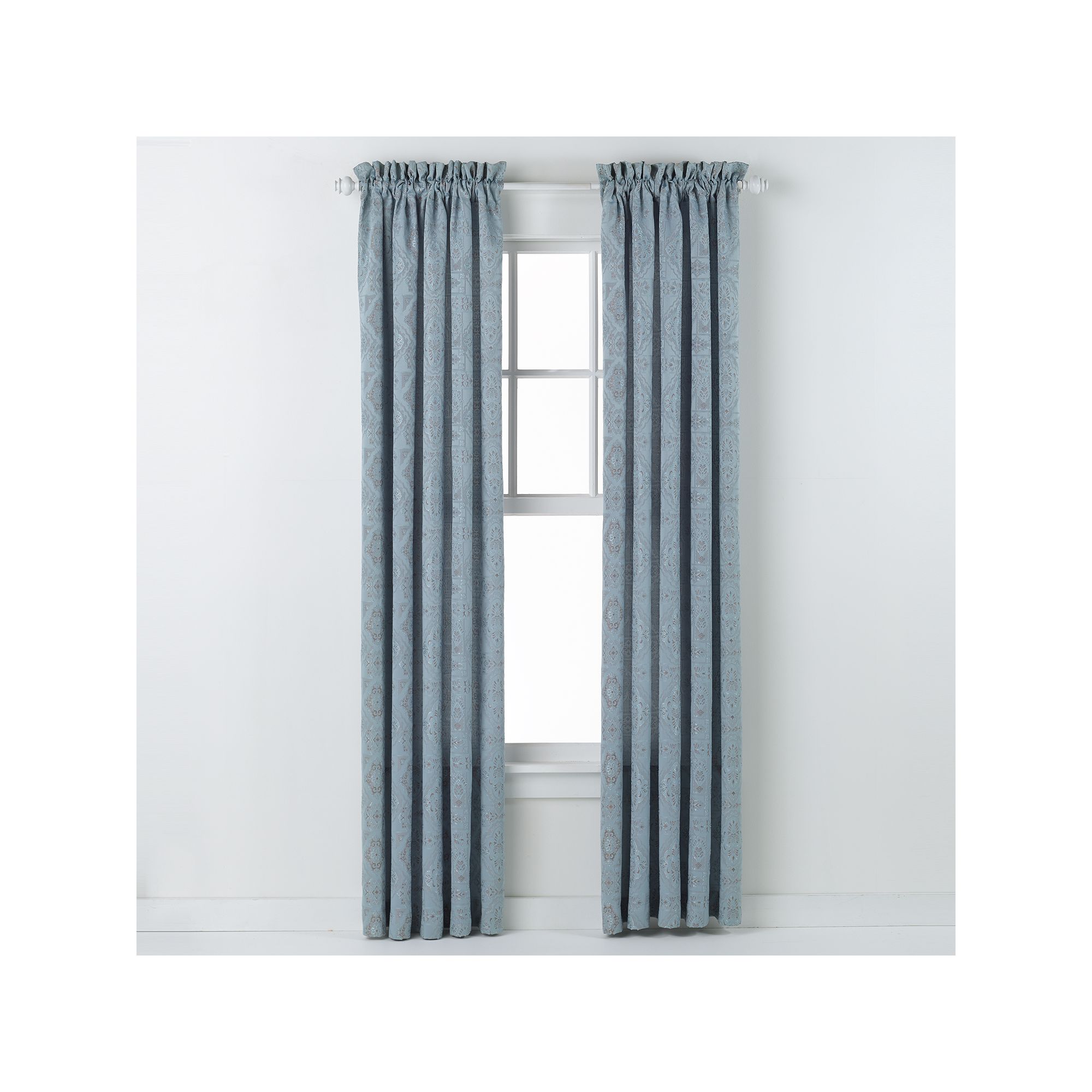 Portofino Raised Window Curtain - 54 x 84, Blue