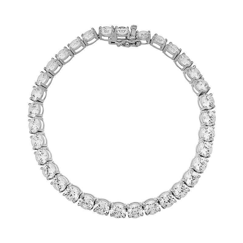 Emotions Sterling Silver Cubic Zirconia Bracelet, Womens, Size: 7, Whit