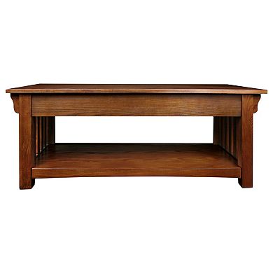 Leick Furniture 2-Drawer Medium Oak Finish Coffee Table