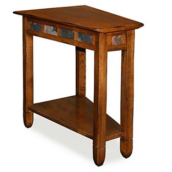 Leick Furniture Rustic Slate Finish Stone Accent Recliner Wedge End Table