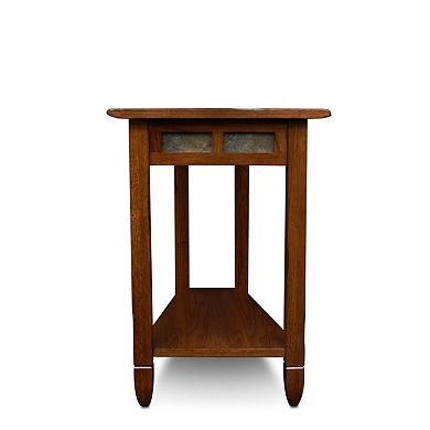 Leick Furniture Rustic Slate Finish Recliner Wedge End Table