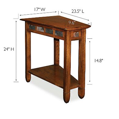 Leick Furniture Rustic Slate Finish Recliner Wedge End Table