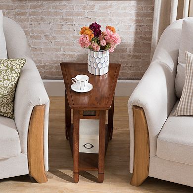 Leick Furniture Rustic Slate Finish Recliner Wedge End Table