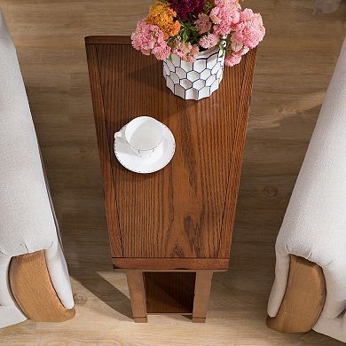 Leick Furniture Rustic Slate Finish Recliner Wedge End Table