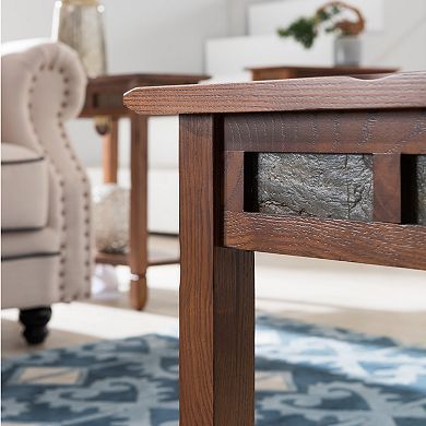 Leick Furniture Rustic Slate Finish Coffee Table