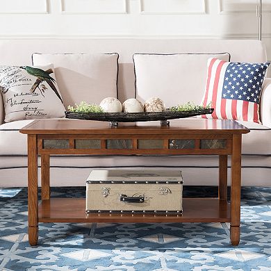 Leick Furniture Rustic Slate Finish Coffee Table