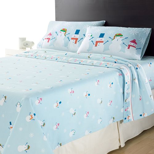 snowman flannel sheets queen