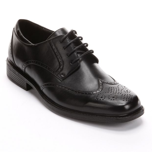 Mens black best sale wingtip dress shoes