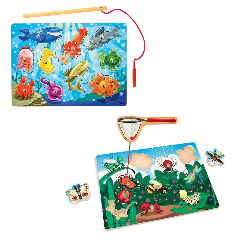 Melissa & Doug Fishing & Bug Catching Magnetic Game Bundle, Multicolor