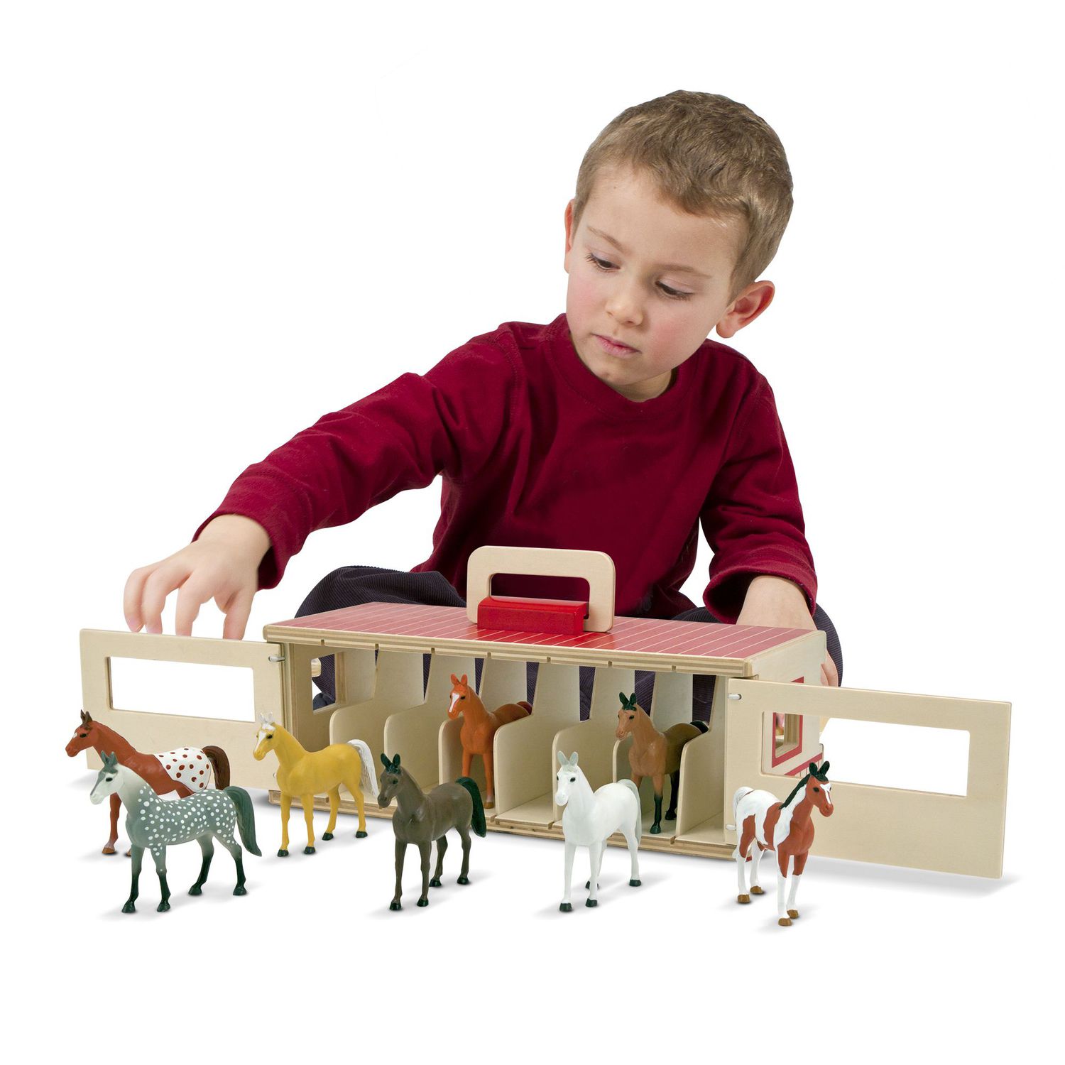 Детские фигурки Melissa & Doug Take-Along Show-Horse Stable — фото 3