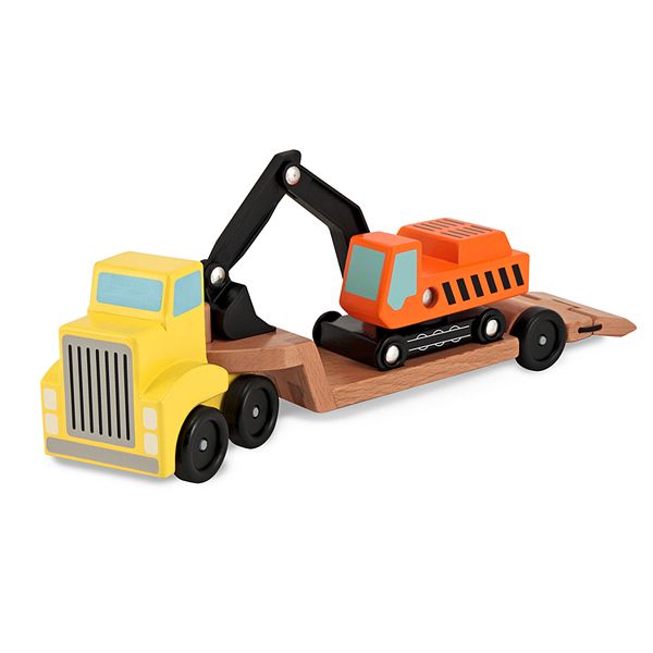 Melissa & Doug Trailer & Excavator Wooden Play Set